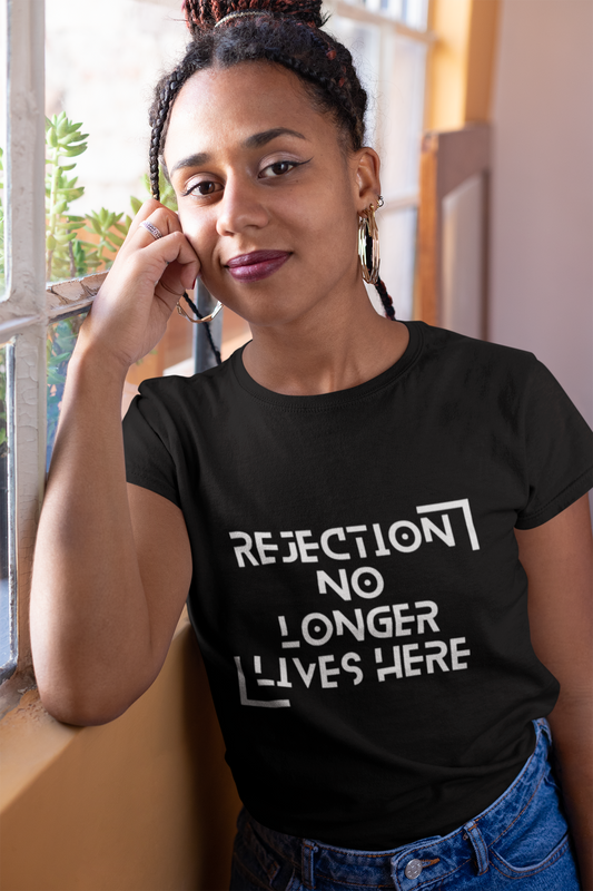 REJECTION NO LONGER LIVES HERE T-SHIRT