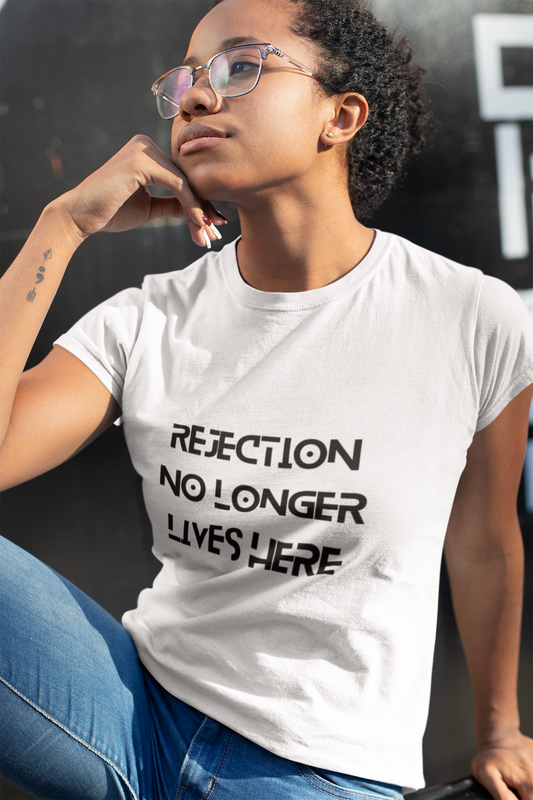 REJECTION NO LONGER LIVES HERE T-SHIRT